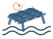 Huitres Thaeron France - Les poches d'huîtres sont ficées sur des tables ostréicoles